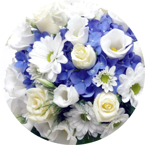 Bridal bouquet colors-blue-white