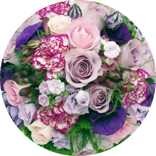 Bridal bouquet colors-purple-pink-rose